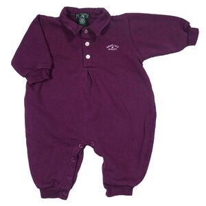 VINTAGE Children’s Place “babyPLACE Sweats” Romper Burgundy Size 6/9m